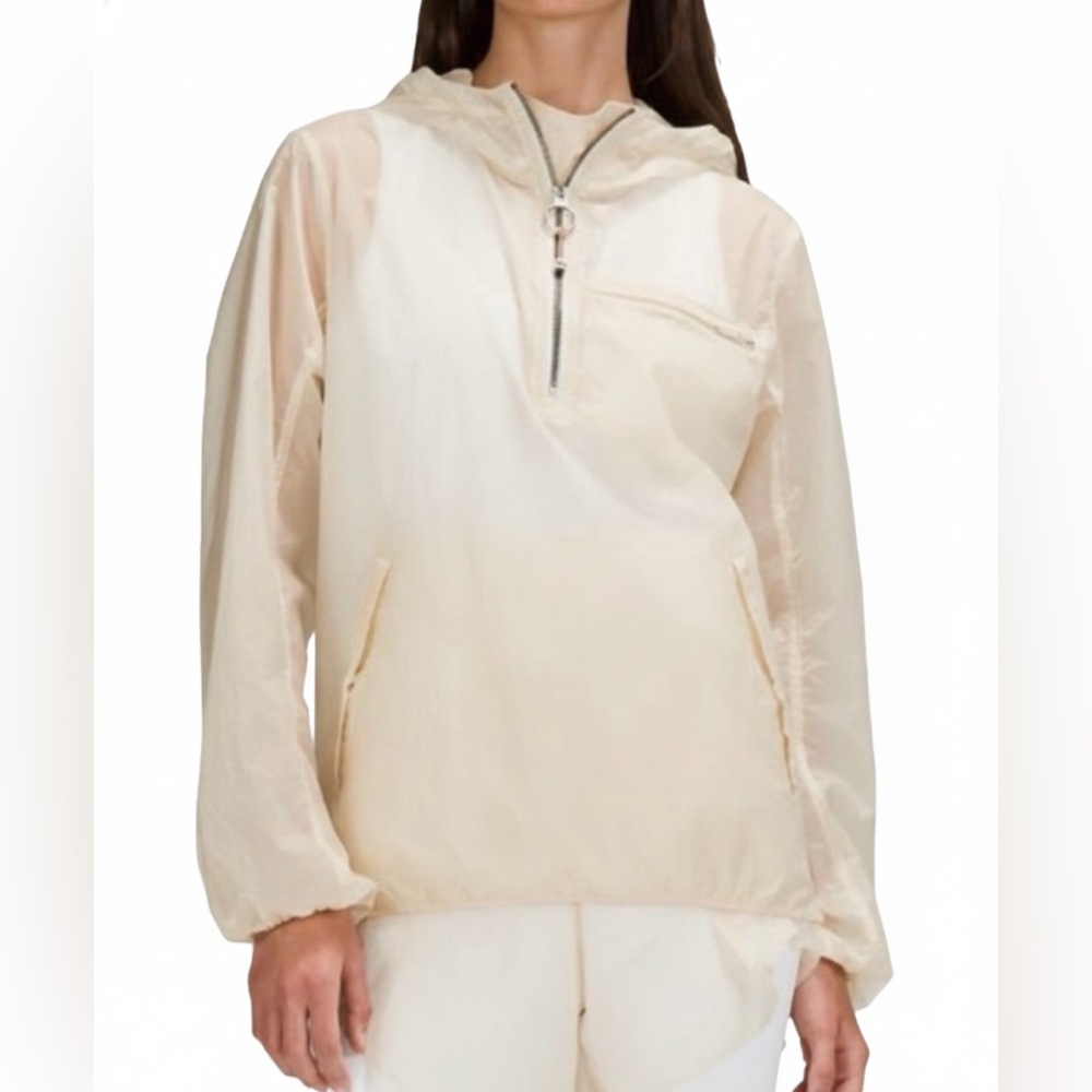 Lululemon Step Out Anorak Translucent Sheer Half-Zip Jacket Small NWOT